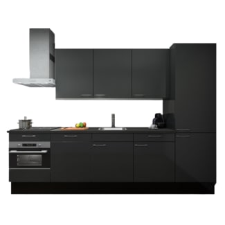 Product afbeelding voor Procasa Keuken 300cm Compleet Dark Grey Inclusief Hoge Kast Met Koelvriescombinatie Rechts Vaatwasser Combi Magnetron Inductie Kookplaat En Afzuigkap