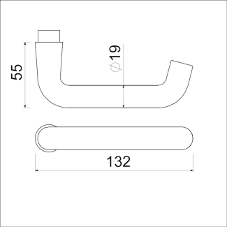 Product afbeelding voor AMI Deurkruk 356 Coupemodel 38/42mm Aluminium F1 Paar
