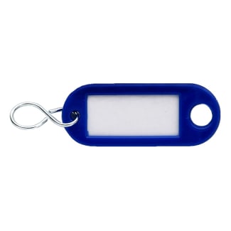 Product afbeelding voor DX Sleutellabel Met Oog En S-haak Donkerblauw Kunststof 100st