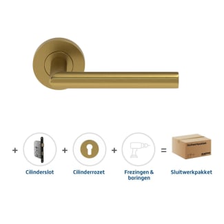 Product afbeelding voor Skantrae Hang&Sluitwerkpakket 2128 Orbit 19 Regular + Cilinderrozet + Cilinderslot Messing