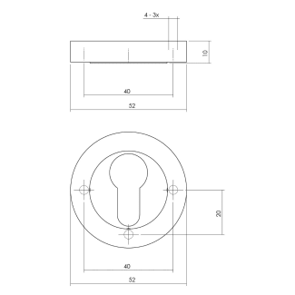 Product afbeelding voor Intersteel Cilinderrozet Rond 10mm Zamak Antracietgrijs