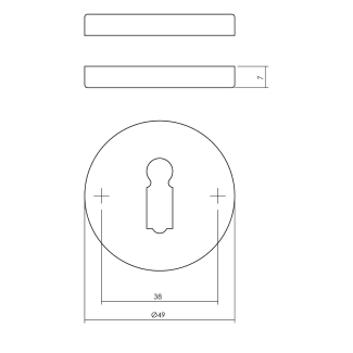 Product afbeelding voor Intersteel Sleutelrozet Met Onderrozet Kunststof 49x7mm Zwart 1 Paar