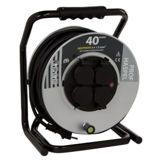 Product afbeelding voor ETM Kabelhaspel Met 4 Contactdozen 3x1.5mm² Kabellengte 40m Zwart