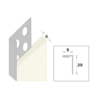 Product afbeelding voor Ripstaal Stucstopprofiel 2135 260cm 6mm RVS