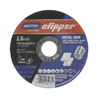Product afbeelding voor Clipper Doorslijpschijf A30S Vlak 115x2.5x22.2mm Staal/Inox