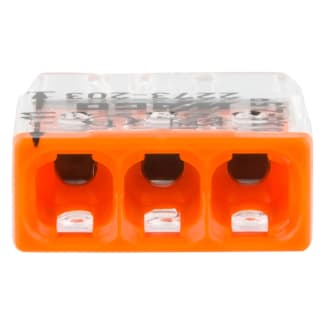 Product afbeelding voor Wago Lasklem 3-polig Transparant/Oranje 100st