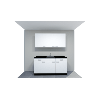 Product afbeelding voor Bruynzeel Atlas Keuken Wit Samengesteld 170cm Breed Standaard Laden Inclusief Werkblad