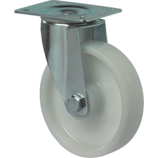 Product afbeelding voor Kelfort Zwenkwiel Met Rollager 200mm 250kg Met Bevestigingsplaat Verzinkt Wit