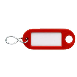 Product afbeelding voor DX Sleutellabel Met Oog En S-haak Rood Kunststof 100st