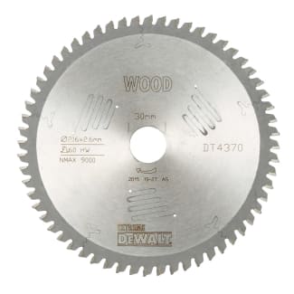 Product afbeelding voor DeWALT Cirkelzaagblad DT4370 216x30mm 60tands Trapezium Negatief 2,6mm