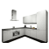Product afbeelding voor Procasa Hoekkeuken Compleet 245x245cm Wit Met 5 Inbouwapparaten, Hoge Kast Met Koelvriescombinatie Rechts, Vaatwasser, Combi Magnetron, Inductie Kookplaat En Afzuigkap