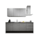 Product afbeelding voor Procasa Keuken 240cm Compleet Grey Spoelbak Links Uit Midden Met 3 Inbouwapparaten, Vaatwasser, Inductie Kookplaat En Afzuigkap