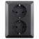 Product afbeelding voor ION Industries Contactdoos Inbouw 2-voudig Randaarde Zwart