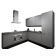 Product afbeelding voor Procasa Hoekkeuken Compleet 245x245cm Grey Met 5 Inbouwapparaten, Hoge Kast Met Koelvriescombinatie Rechts, Vaatwasser, Combi Magnetron, Inductie Kookplaat En Afzuigkap