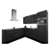 Product afbeelding voor Procasa Hoekkeuken Compleet 245x245cm Dark Grey Met 5 Inbouwapparaten, Hoge Kast Met Koelkast Nis 103 En Combi Magnetron Nis 45 Rechts, Vaatwasser, Inductie Kookplaat En Afzuigkap