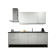 Product afbeelding voor Procasa Keuken 240cm Compleet Wit Spoelbak Rechts Uit Midden Met 3 Inbouw Apparaten Koelkast Rechts, Inductie Kookplaat En Afzuigkap