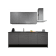Product afbeelding voor Procasa Keuken 240cm Compleet Grey Spoelbak Links Uit Midden Met 3 Inbouwapparaten, Koelkast Links, Inductie Kookplaat En Afzuigkap