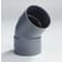 Product afbeelding voor Dyka PVC Bocht 32mm 45 Graden 2x Lijmmof Grijs