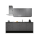 Product afbeelding voor Procasa Keuken 240cm Compleet Grey Spoelbak Rechts Uit Midden Met 3 Inbouwapparaten, Koelkast Rechts, Inductie Kookplaat En Afzuigkap